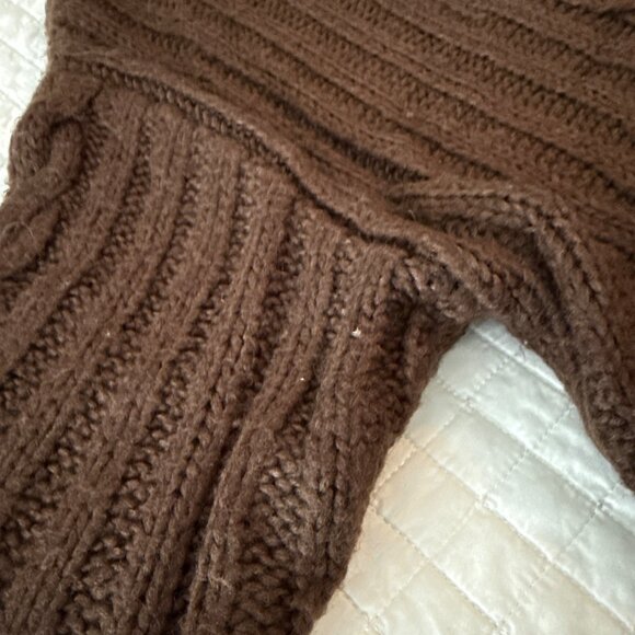 525 Brown Cable Knit Half-Zip Pullover Sweater,  Size S - Picture 9 of 13